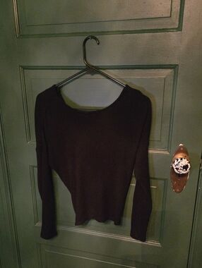 Candie's Reversible Black Long Sleeve Twist Knit Top